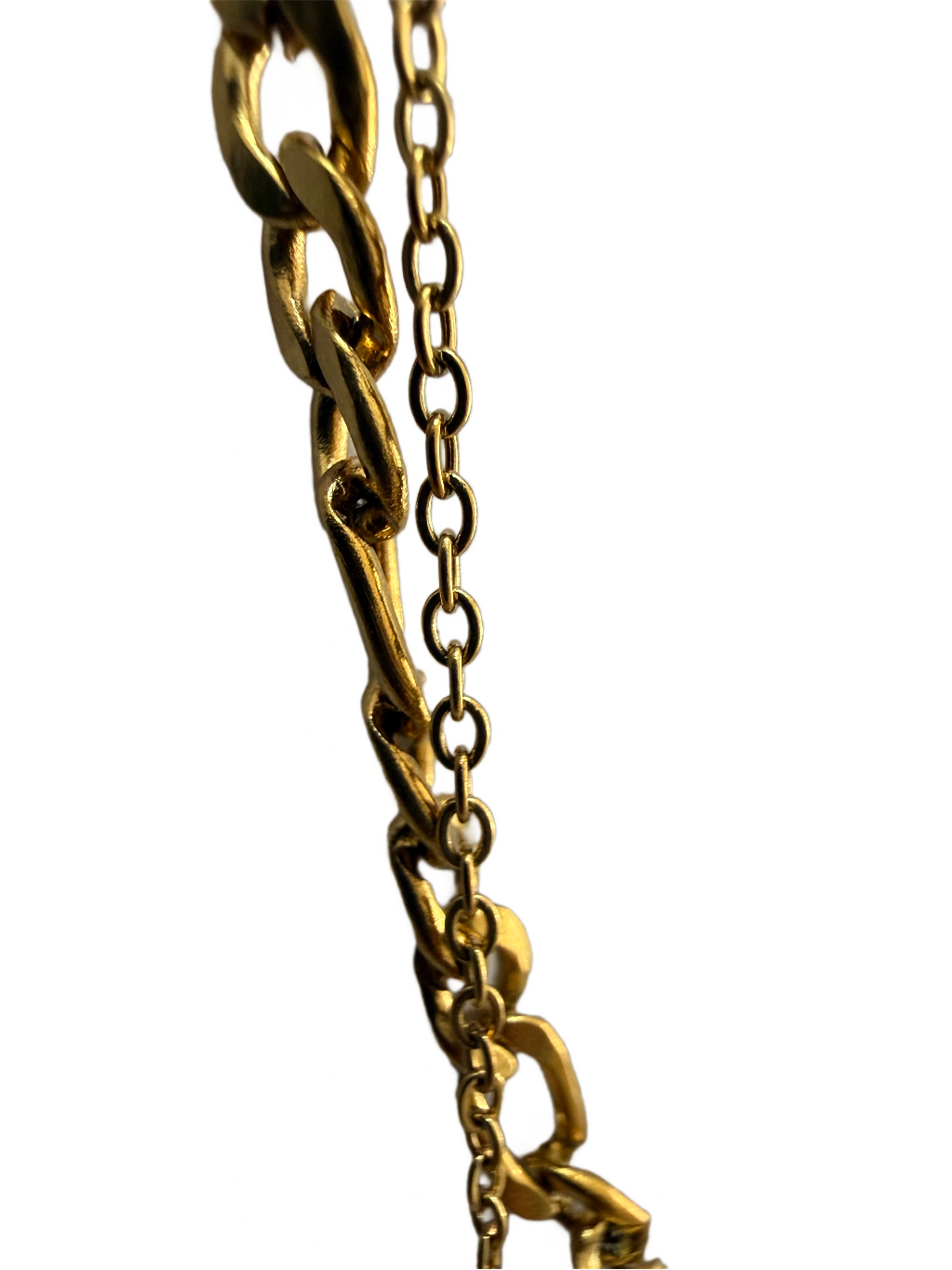 PVD Gold Plated Anti-Tarnish Double Layer Necklace with Black Stone Pendant