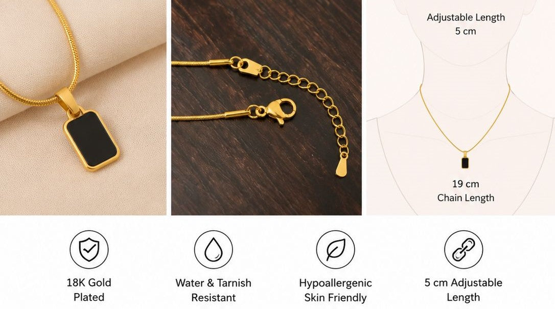 Anti Tarnish Black Pendant Necklaces for Women and girls