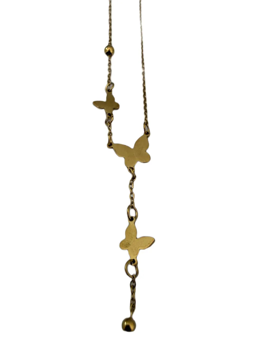 Gold necklace with butterfly pendants