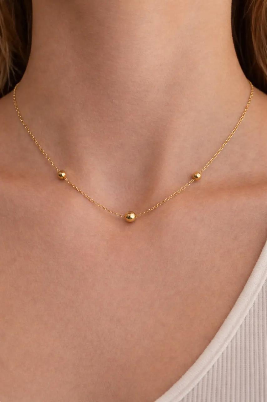Golden Round Ball Luna Chain for Girls and Women