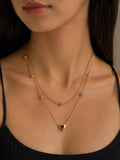 Love Heart Necklace Double chain